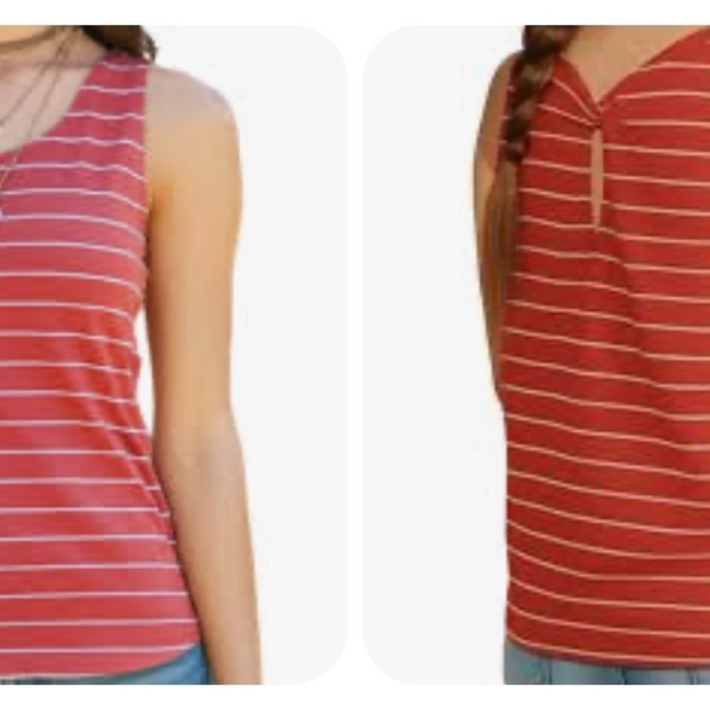 Striped Red Sleeveless Top